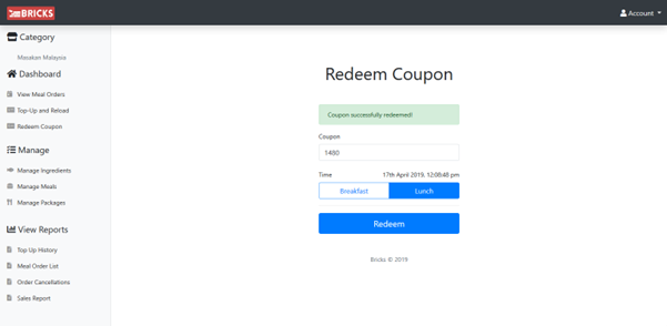 Coupon Redeem